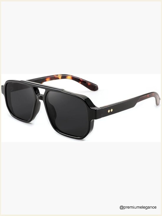 Vintage Square Aviator Sunglasses, 70s Rectangle UV400 Small Frame